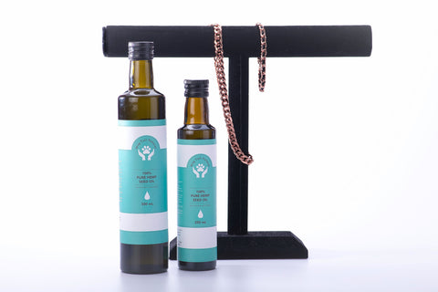 100% Cold Pressed Hemp Seed Oil and Copper Jewellery For Arthritis Relief and Allergies