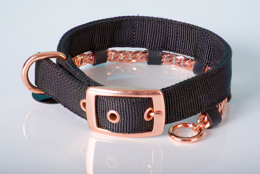 Leather & Nylon Copper Collars